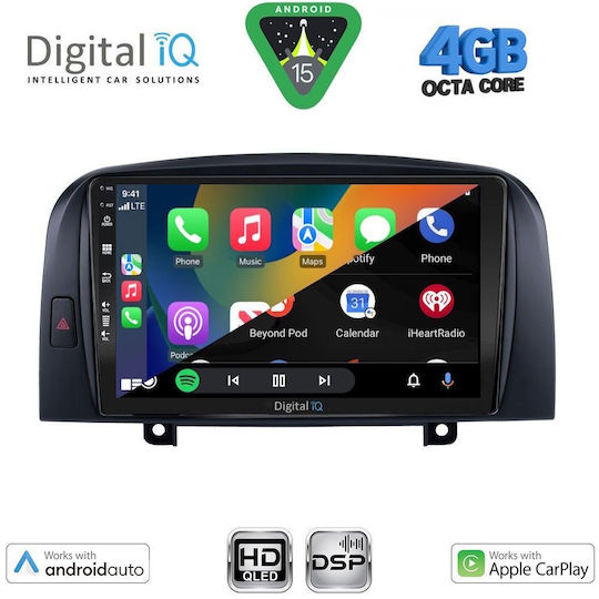 Digital IQ Car Audio System for Hyundai Sonata 2006-2009 Bluetooth USB WiFi GPS Apple CarPlay Android Auto with 9" Touch Screen