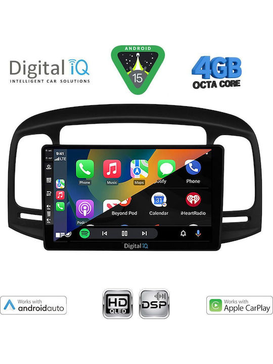 Digital IQ Car Audio System for Hyundai Accent 2005-2012 (Bluetooth/USB/WiFi/GPS/Apple CarPlay/Android Auto) with 9" Touch Screen