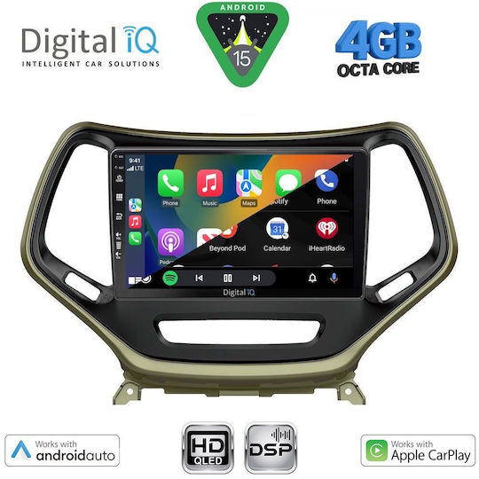 Digital IQ Car Audio System for Jeep Cherokee 2014 with Touch Screen 10" DIGITAL IQ BXF 16273 CPAA Bluetooth USB Wi-Fi GPS Apple CarPlay Android Auto