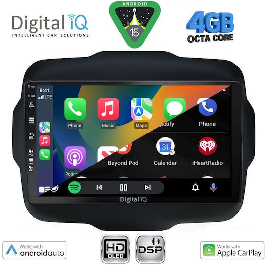 Digital IQ Ηχοσύστημα Αυτοκινήτου για Jeep Renegade 2014 (Bluetooth/USB/WiFi/GPS/Apple-Carplay/Android-Auto) με Οθόνη Αφής 9"