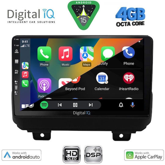 Digital IQ Ηχοσύστημα Αυτοκινήτου για Jeep Wrangler 2018 (Bluetooth/USB/WiFi/GPS/Apple-Carplay/Android-Auto) με Οθόνη Αφής 9"