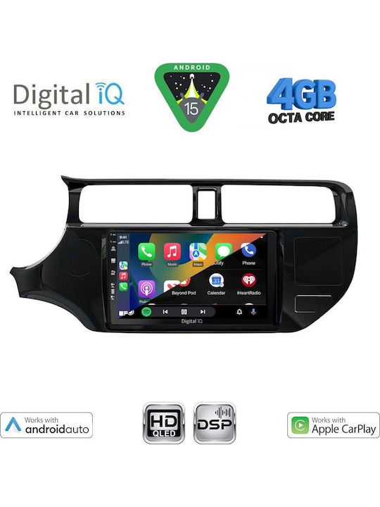 Digital IQ Car Audio System for Kia Rio 2012-2015 Bluetooth USB WiFi GPS Apple CarPlay Android Auto with 9" Touch Screen