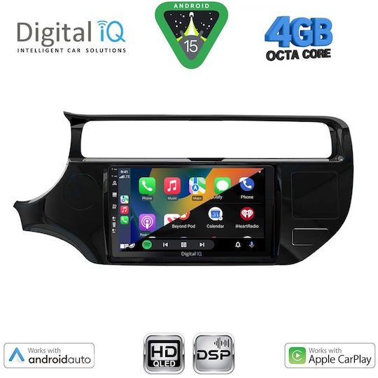 Digital IQ Ηχοσύστημα Αυτοκινήτου για Kia Rio 2015-2018 (Bluetooth/USB/WiFi/GPS/Apple-Carplay/Android-Auto) με Οθόνη Αφής 9"