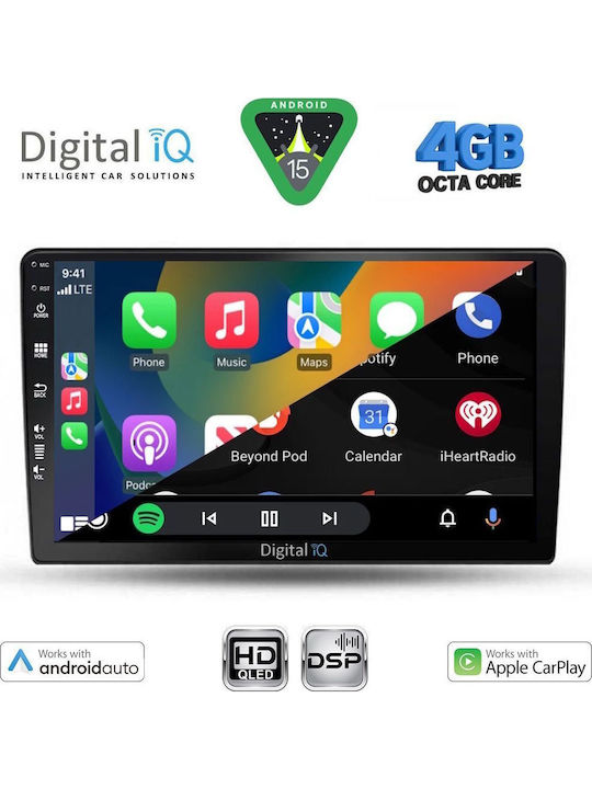 Digital IQ Car Audio System for Kia Sportage 2004-2010 with Clima A/C Bluetooth USB WiFi GPS Apple CarPlay Android Auto with 9" Touch Screen DIGITAL IQ BXF 16324_CPAA (Clima A/C)
