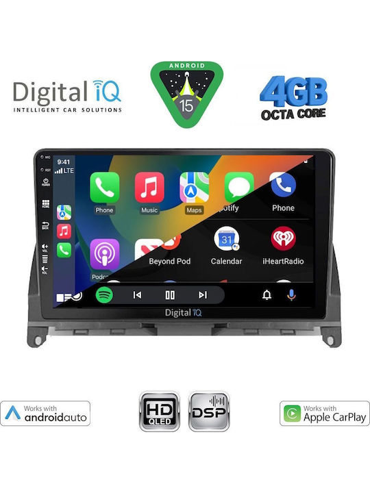 Digital IQ Car Audio System for Mercedes-Benz C Class 2007-2011 Bluetooth USB WiFi GPS Apple CarPlay Android Auto with 9" Touch Screen