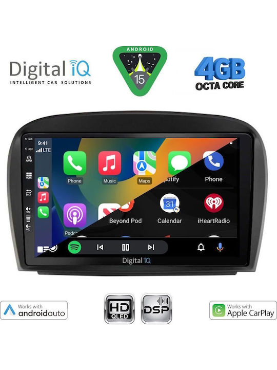 Digital IQ Car Audio System for Mercedes-Benz SL 2006-2012 Bluetooth USB WiFi GPS Apple CarPlay Android Auto with 9" Touch Screen