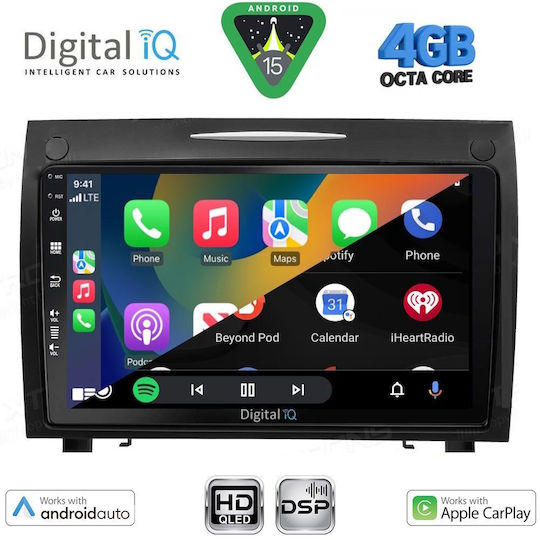 Digital IQ Car Audio System for Mercedes-Benz SLK 2004-2010 Bluetooth USB WiFi GPS Apple CarPlay Android Auto with 9" Touch Screen