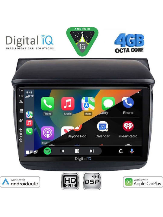 Digital IQ Car Audio System for Mitsubishi L200 2006-2015 Bluetooth USB WiFi GPS Apple CarPlay Android Auto with 9" Touch Screen