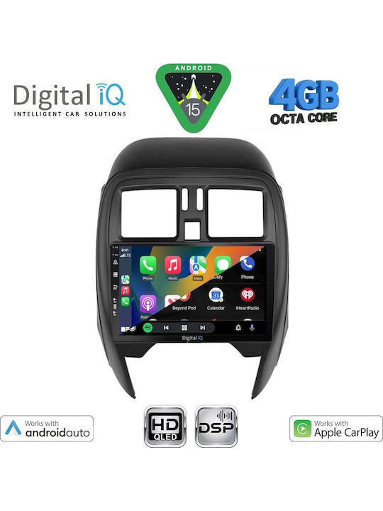 Digital IQ Car Audio System for Nissan Micra 2014-2017 (Bluetooth/USB/WiFi/GPS/Apple CarPlay/Android Auto) with 9" Touch Screen
