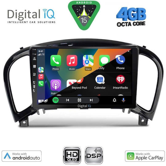 Digital IQ Car Audio System for Nissan Juke 2009-2020 (Bluetooth/USB/WiFi/GPS/Apple CarPlay/Android Auto) with 9" Touch Screen