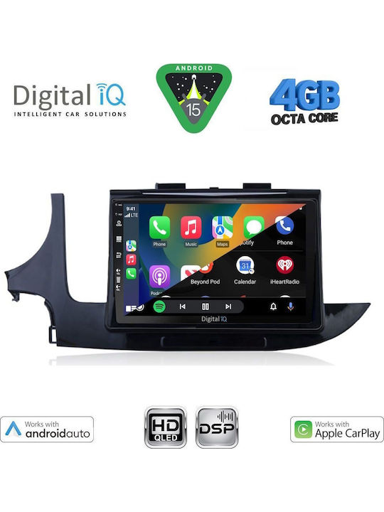 Digital IQ Car Audio System for Opel Mokka 2016-2021 Bluetooth USB WiFi GPS Apple CarPlay Android Auto with 9" Touch Screen