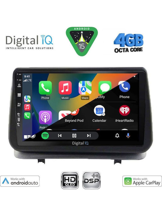 Digital IQ Car Audio System for Renault Clio 2005-2011 Bluetooth USB WiFi GPS Apple CarPlay Android Auto with 9" Touch Screen