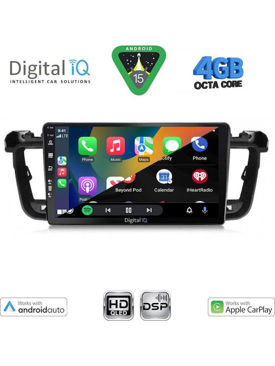 Digital IQ Car Audio System for Peugeot 508 2010-2016 Bluetooth USB WiFi GPS Apple CarPlay Android Auto with 9" Touch Screen
