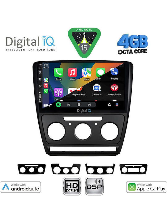 Digital IQ Car Audio System for Skoda Octavia 2005-2012 Bluetooth USB WiFi GPS Apple CarPlay Android Auto with 10" Touch Screen