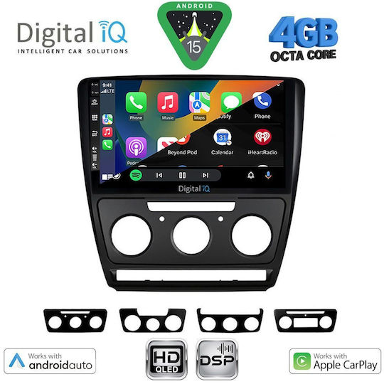 Digital IQ Ηχοσύστημα Αυτοκινήτου για Skoda Octavia 2005-2012 (Bluetooth/USB/WiFi/GPS/Apple-Carplay/Android-Auto) με Οθόνη Αφής 10"