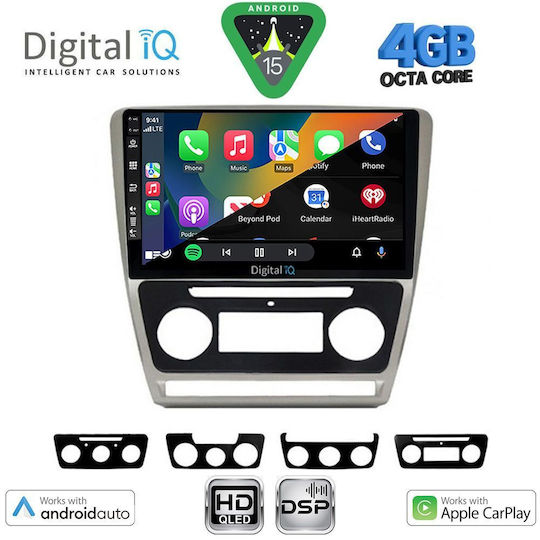 Digital IQ Ηχοσύστημα Αυτοκινήτου για Skoda Octavia 2005-2012 (Bluetooth/USB/WiFi/GPS/Apple-Carplay/Android-Auto) με Οθόνη Αφής 10"