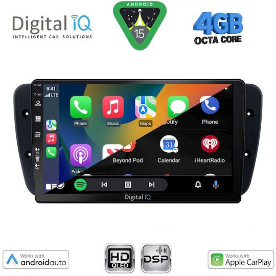 Digital IQ Car Audio System for Seat Ibiza 2008-2015 (Bluetooth/USB/WiFi/GPS/Apple CarPlay/Android Auto) with 9" Touch Screen