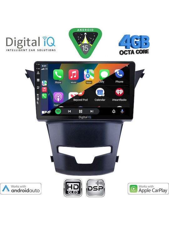 Digital IQ Car Audio System for Ssangyong Korando 2014-2019 Bluetooth USB WiFi GPS Apple CarPlay Android Auto with 9" Touch Screen