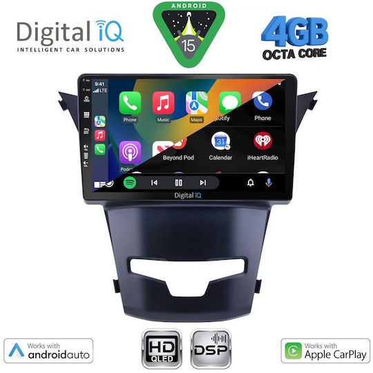 Digital IQ Ηχοσύστημα Αυτοκινήτου για Ssangyong Korando 2014-2019 (Bluetooth/USB/WiFi/GPS/Apple-Carplay/Android-Auto) με Οθόνη Αφής 9"