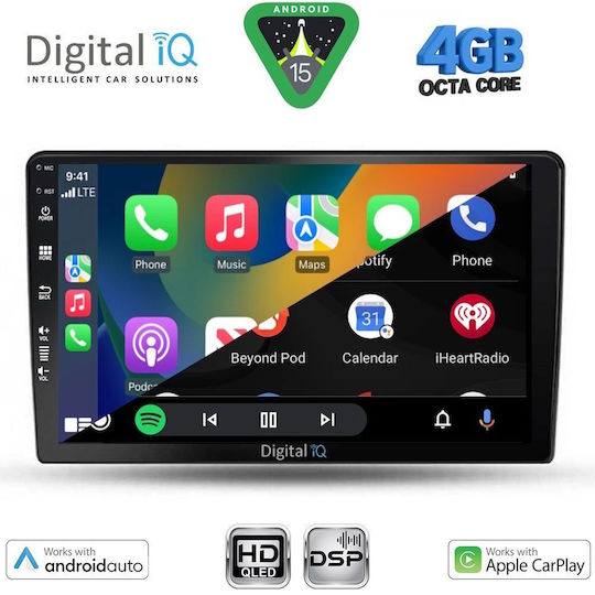 Digital IQ Car Audio System for Ssangyong Rexton 2002-2006 (Bluetooth/USB/WiFi/GPS/Apple CarPlay/Android Auto) with 9" Touch Screen