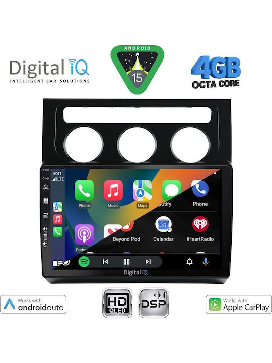 Digital IQ Sistem Audio Auto pentru VW Turan 2003-2010 cu Clima Bluetooth USB Wi-Fi GPS Apple CarPlay Android Auto cu Ecran Tactil 10"