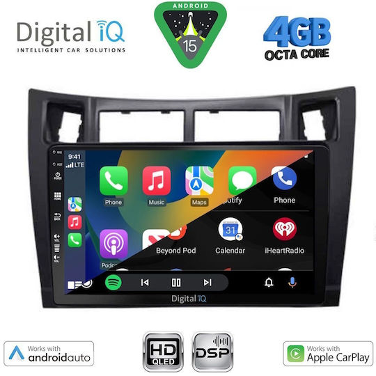Digital IQ Car Audio System for Toyota Yaris 2006-2011 Bluetooth USB WiFi GPS Apple CarPlay Android Auto with 9" Touch Screen