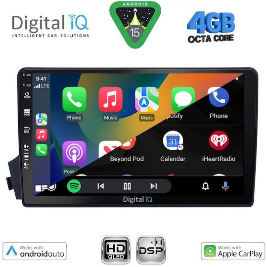 Digital IQ Car Audio System for Ssangyong Actyon / Kyron 2006-2015 Bluetooth USB WiFi GPS Apple CarPlay Android Auto with 9" Touch Screen