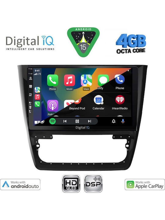 Digital IQ Car Audio System for Skoda Yeti 2014-2018 (Bluetooth/USB/WiFi/GPS/Apple CarPlay/Android Auto) with 10" Touch Screen