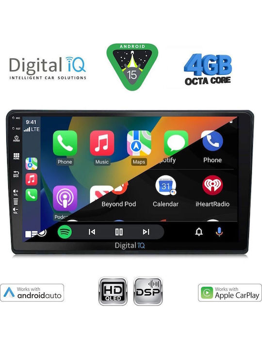Digital IQ Car Audio System for Toyota Auris 2013-2015 Bluetooth USB WiFi GPS Apple CarPlay Android Auto with 10" Touch Screen