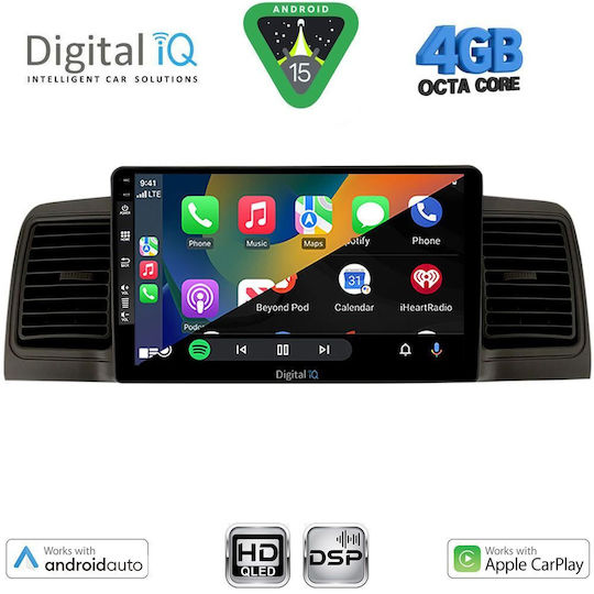 Digital IQ Ηχοσύστημα Αυτοκινήτου για Toyota Corolla 2001-2006 (Bluetooth/USB/WiFi/GPS/Apple-Carplay/Android-Auto) με Οθόνη Αφής 9"