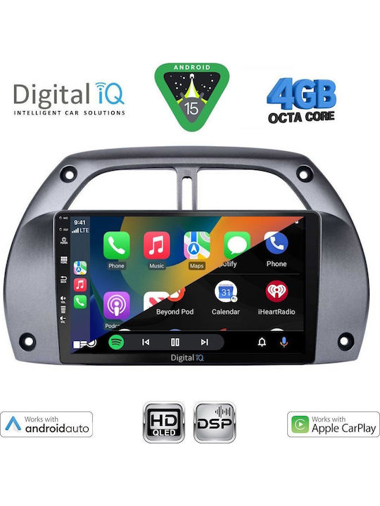 Digital IQ Car Audio System for Toyota RAV 4 2000-2006 with A/C Bluetooth USB Wi-Fi GPS Apple CarPlay Android Auto with 9" Touch Screen