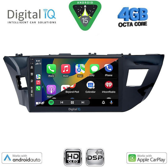 Digital IQ Автомобилна Аудио Система За Toyota Corolla 2013-2016 (Bluetooth/USB/Вграден Wi-Fi/GPS/Apple CarPlay/Android Auto) С Touch Screen 10"