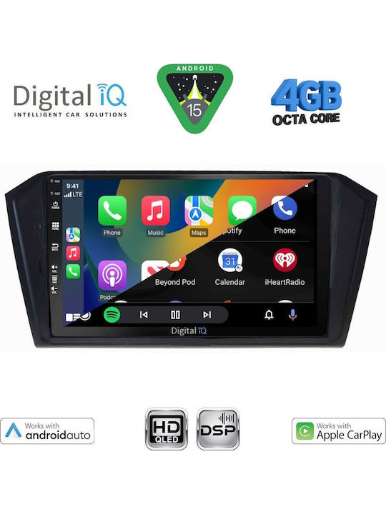 Digital IQ Car Audio System for Volkswagen Passat 2016-2023 (Bluetooth/USB/WiFi/GPS/Apple CarPlay/Android Auto) with 10" Touch Screen