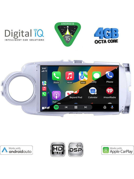 Digital IQ Car Audio System for Toyota Yaris 2011-2015 (Bluetooth/USB/WiFi/GPS/Apple CarPlay/Android Auto) with 9" Touch Screen
