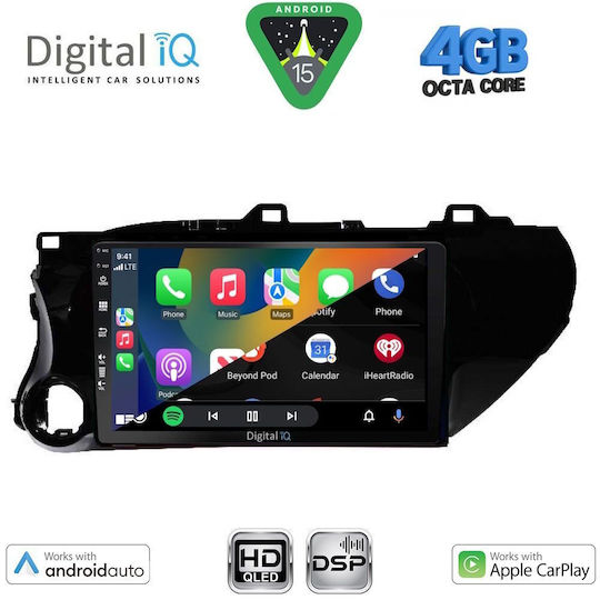 Digital IQ Car Audio System for Toyota Hilux 2017 with Touch Screen 10" Digital IQ BXF 16721_CPAA Bluetooth USB Wi-Fi GPS Apple CarPlay Android Auto