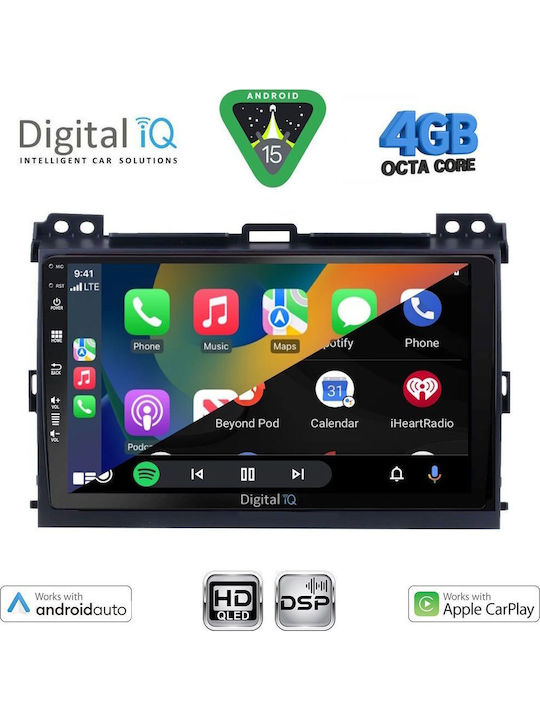 Digital IQ Car Audio System for Toyota Land Cruiser 2002-2008 Bluetooth USB WiFi GPS Apple CarPlay Android Auto with 9" Touch Screen