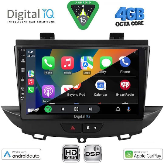 Digital IQ Car Audio System for Opel Crossland / Grandland 2017-2025 Bluetooth USB WiFi GPS Apple CarPlay Android Auto with 9" Touch Screen