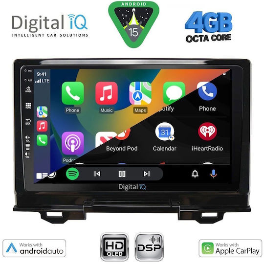 Digital IQ Car Audio System for Honda HR-V 2021 with Touch Screen 9" Digital IQ BXF 16202 CPAA Bluetooth USB Wi-Fi GPS Apple CarPlay Android Auto