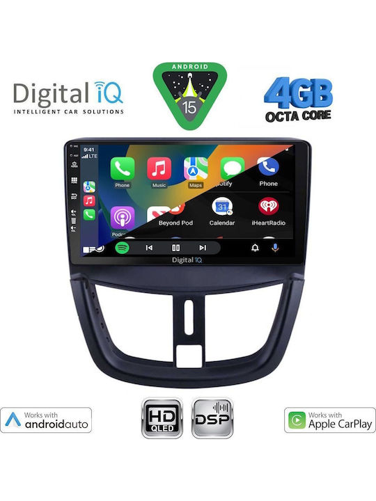 Digital IQ Car Audio System for Peugeot 207 2007-2014 Bluetooth USB WiFi GPS Apple CarPlay Android Auto with 9" Touch Screen