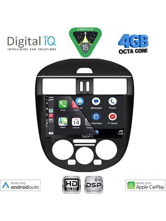Digital IQ Car Audio System for Nissan Tiida 2013-2023 with A/C Bluetooth USB WiFi GPS Apple CarPlay Android Auto with 9" Touch Screen