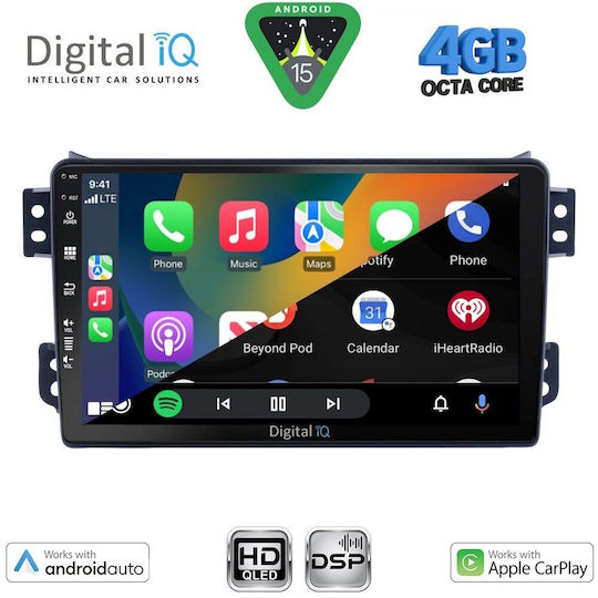 Digital IQ Car Audio System for Opel Agila Suzuki Splash 2008-2018 Bluetooth USB WiFi GPS Apple CarPlay Android Auto with 9" Touch Screen
