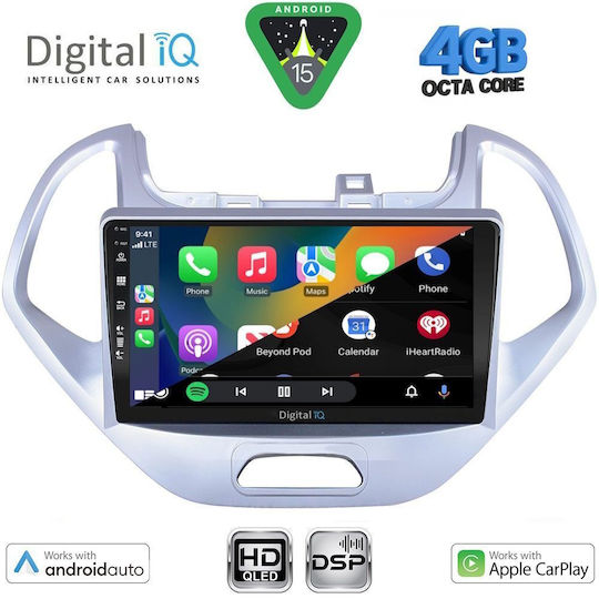 Digital IQ Car Audio System for Ford Ka 2017-2023 Bluetooth USB WiFi GPS Apple CarPlay Android Auto with 9" Touch Screen