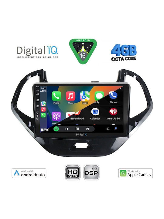 Digital IQ Car Audio System for Ford Ka 2017-2023 Bluetooth USB WiFi GPS Apple CarPlay Android Auto with 9" Touch Screen