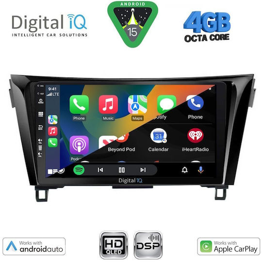 Digital IQ Car Audio System for Nissan Qashqai / X-Trail 2014-2021 Bluetooth USB WiFi GPS Apple CarPlay Android Auto with 10" Touch Screen