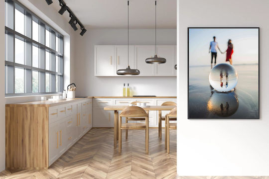 iLovePrints Gemälde Paar Halten Hände Reflexion 70x100