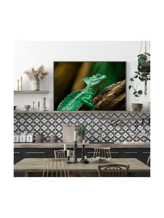 Painting Colorful Lizard In Its Natural Habitat Multicolored Lizard In Natural Environment 100x70