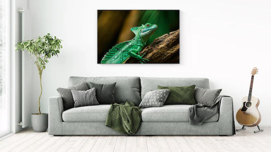 Painting Colorful Lizard In Its Natural Habitat Multicolored Lizard In Natural Environment 100x70