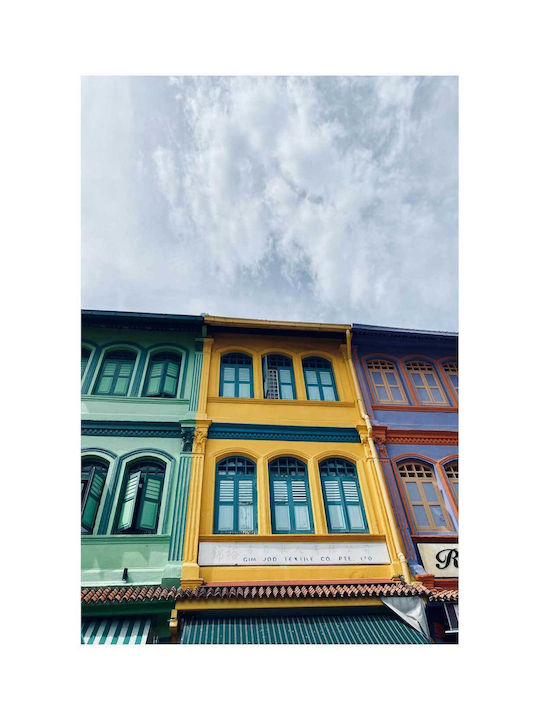 Panou Colorful Vintage Buildings Tablouri Decorative Polychrome Vintage Clădiri 70x100