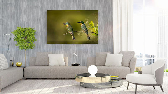 Painting Two Colorful Birds On A Branch Two Colorful Birds One Branch 150x100