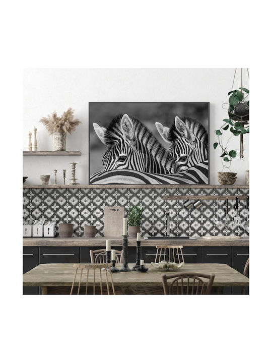 Панел Black White Zebras Асфромаври Зебри 100x70